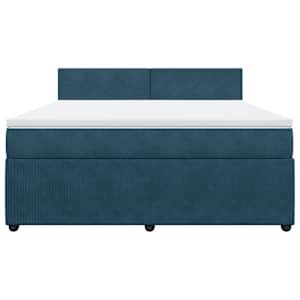 Box spring postel s matrací modrá 180 x 200 cm samet - obrázek 6