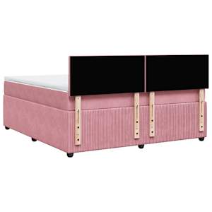 Box spring postel s matrací růžová 180x200 cm samet - obrázek 8