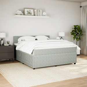 Box spring postel s matrací světle šedá 180x200 cm samet - obrázek 4