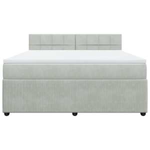 Box spring postel s matrací světle šedá 180x200 cm samet - obrázek 6
