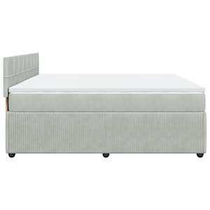 Box spring postel s matrací světle šedá 180x200 cm samet - obrázek 7