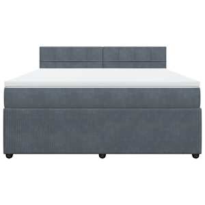 Box spring postel s matrací tmavě šedá 180x200 cm samet - obrázek 6