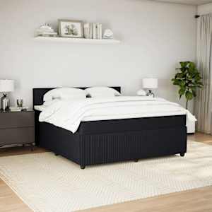 Box spring postel s matrací černá 180x200 cm samet - obrázek 4