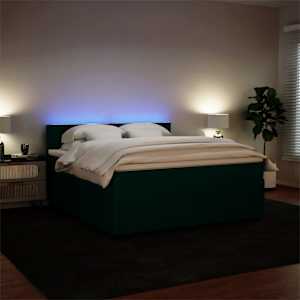 Box spring postel s matrací tmavě zelená 180x200 cm samet - obrázek 5
