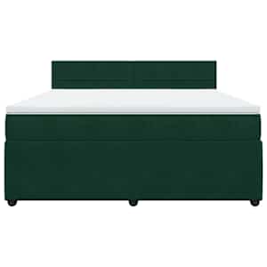 Box spring postel s matrací tmavě zelená 180x200 cm samet - obrázek 6