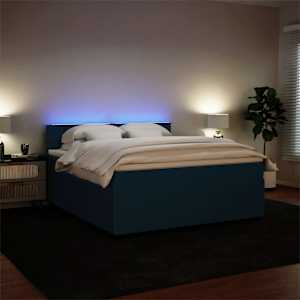 Box spring postel s matrací modrá 180 x 200 cm samet - obrázek 5