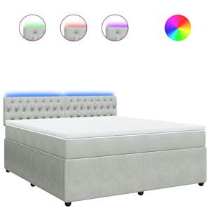 Box spring postel s matrací světle šedá 180x200 cm samet - obrázek 2