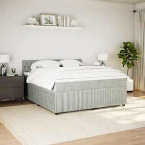 Box spring postel s matrací světle šedá 180x200 cm samet - obrázek 4