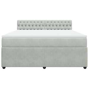 Box spring postel s matrací světle šedá 180x200 cm samet - obrázek 6