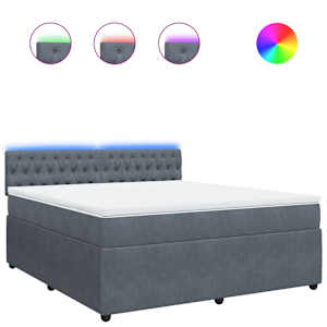 Box spring postel s matrací tmavě šedá 180x200 cm samet - obrázek 2
