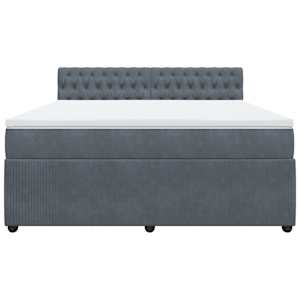 Box spring postel s matrací tmavě šedá 180x200 cm samet - obrázek 6