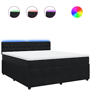 Box spring postel s matrací černá 180x200 cm samet - obrázek 2