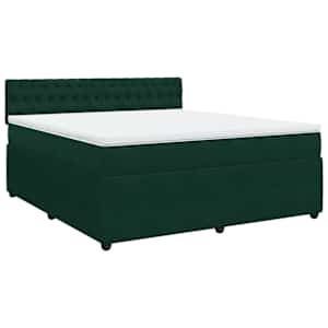 Box spring postel s matrací tmavě zelená 180x200 cm samet - obrázek 3