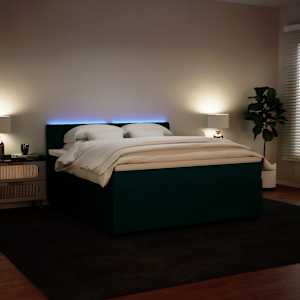 Box spring postel s matrací tmavě zelená 180x200 cm samet - obrázek 5