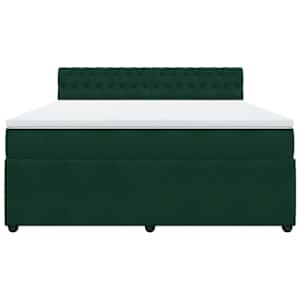 Box spring postel s matrací tmavě zelená 180x200 cm samet - obrázek 6