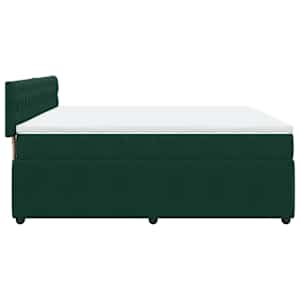 Box spring postel s matrací tmavě zelená 180x200 cm samet - obrázek 7
