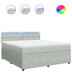 Box spring postel s matrací světle šedá 180x200 cm samet - obrázek 2