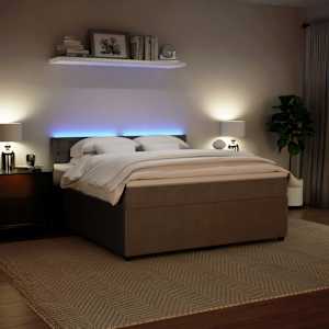 Box spring postel s matrací světle šedá 180x200 cm samet - obrázek 5