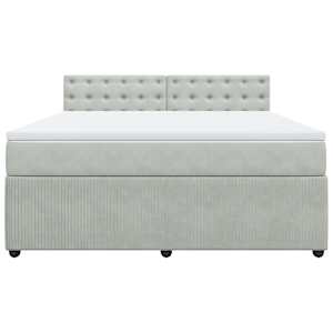 Box spring postel s matrací světle šedá 180x200 cm samet - obrázek 6