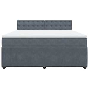 Box spring postel s matrací tmavě šedá 180x200 cm samet - obrázek 6
