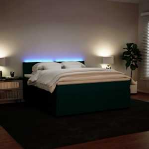 Box spring postel s matrací tmavě zelená 180x200 cm samet - obrázek 5