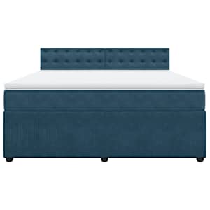 Box spring postel s matrací modrá 180 x 200 cm samet - obrázek 6