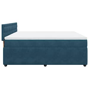 Box spring postel s matrací modrá 180 x 200 cm samet - obrázek 7