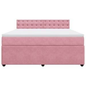 Box spring postel s matrací růžová 180x200 cm samet - obrázek 6