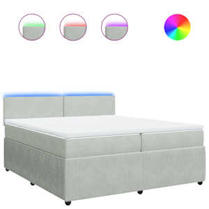 Box spring postel s matrací světle šedá 200x200 cm samet - obrázek 2