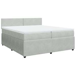 Box spring postel s matrací světle šedá 200x200 cm samet - obrázek 3