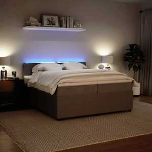Box spring postel s matrací světle šedá 200x200 cm samet - obrázek 5