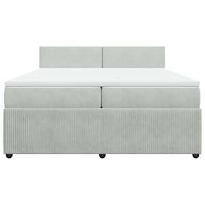 Box spring postel s matrací světle šedá 200x200 cm samet - obrázek 6