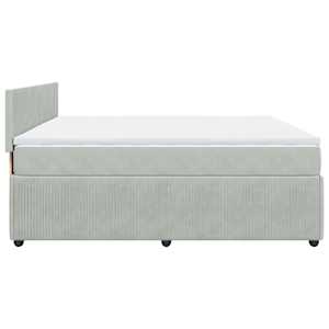 Box spring postel s matrací světle šedá 200x200 cm samet - obrázek 7