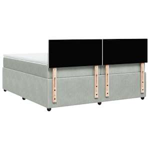 Box spring postel s matrací světle šedá 200x200 cm samet - obrázek 8
