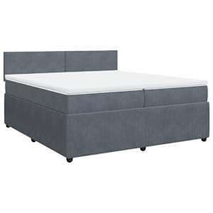 Box spring postel s matrací tmavě šedá 200x200 cm samet - obrázek 3