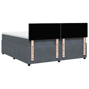 Box spring postel s matrací tmavě šedá 200x200 cm samet - obrázek 8