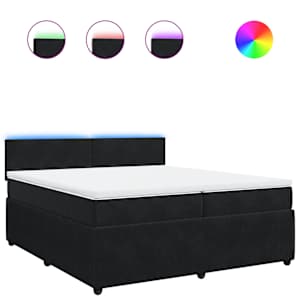 Box spring postel s matrací černá 200x200 cm samet - obrázek 2