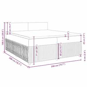 Box spring postel s matrací tmavě zelená 200x200 cm samet - obrázek 18