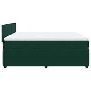 Box spring postel s matrací tmavě zelená 200x200 cm samet - obrázek 7