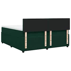 Box spring postel s matrací tmavě zelená 200x200 cm samet - obrázek 8