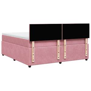 Box spring postel s matrací růžová 200x200 cm samet - obrázek 8