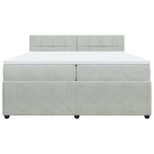Box spring postel s matrací světle šedá 200x200 cm samet - obrázek 6