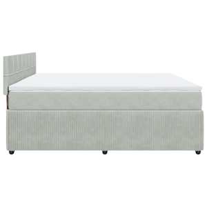 Box spring postel s matrací světle šedá 200x200 cm samet - obrázek 7