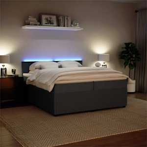 Box spring postel s matrací tmavě šedá 200x200 cm samet - obrázek 5