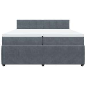 Box spring postel s matrací tmavě šedá 200x200 cm samet - obrázek 6
