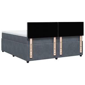 Box spring postel s matrací tmavě šedá 200x200 cm samet - obrázek 8