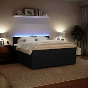 Box spring postel s matrací černá 200x200 cm samet - obrázek 5