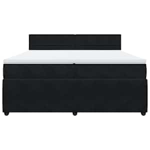 Box spring postel s matrací černá 200x200 cm samet - obrázek 6