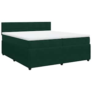 Box spring postel s matrací tmavě zelená 200x200 cm samet - obrázek 3