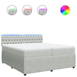 Box spring postel s matrací světle šedá 200x200 cm samet - obrázek 2